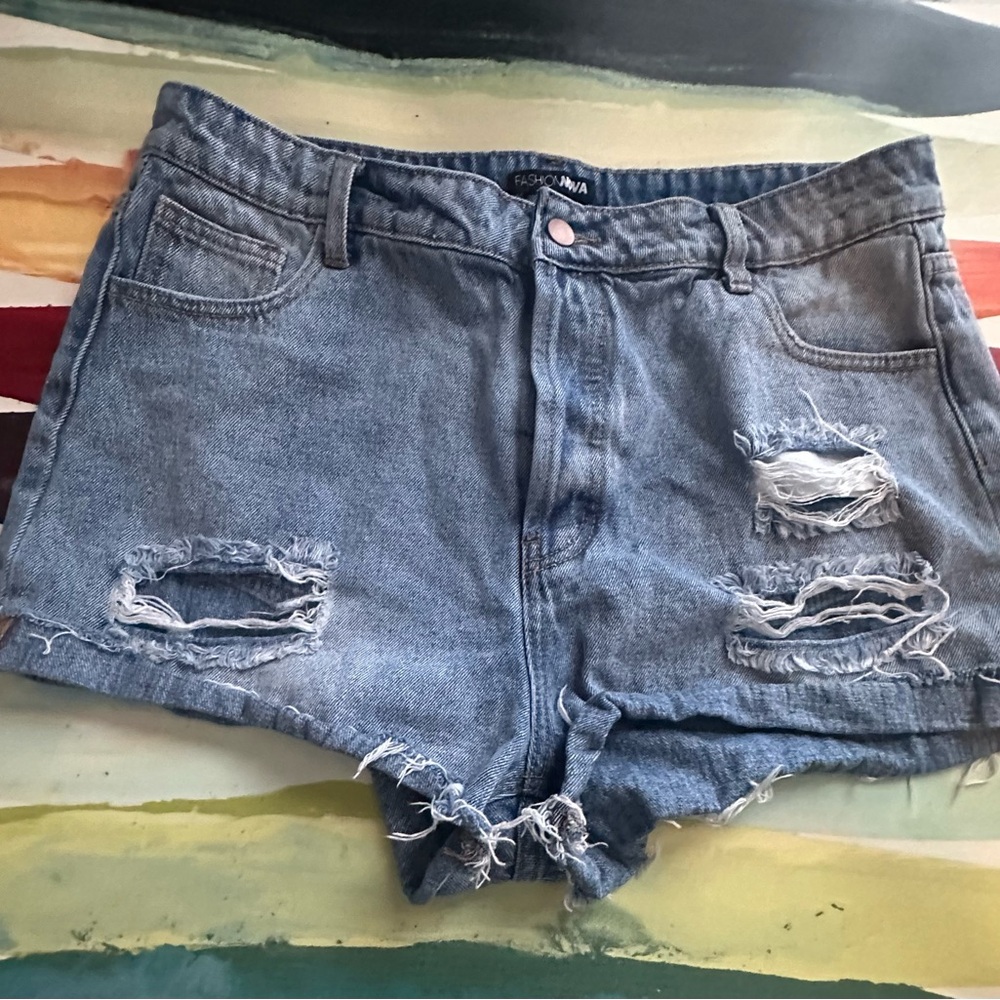 Fashion Nova Ripped Denim Shorts
